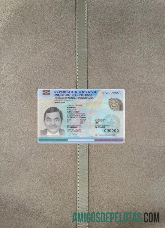 Italy ID (2016 Present) Card (updated) olhar de foto frente amostra